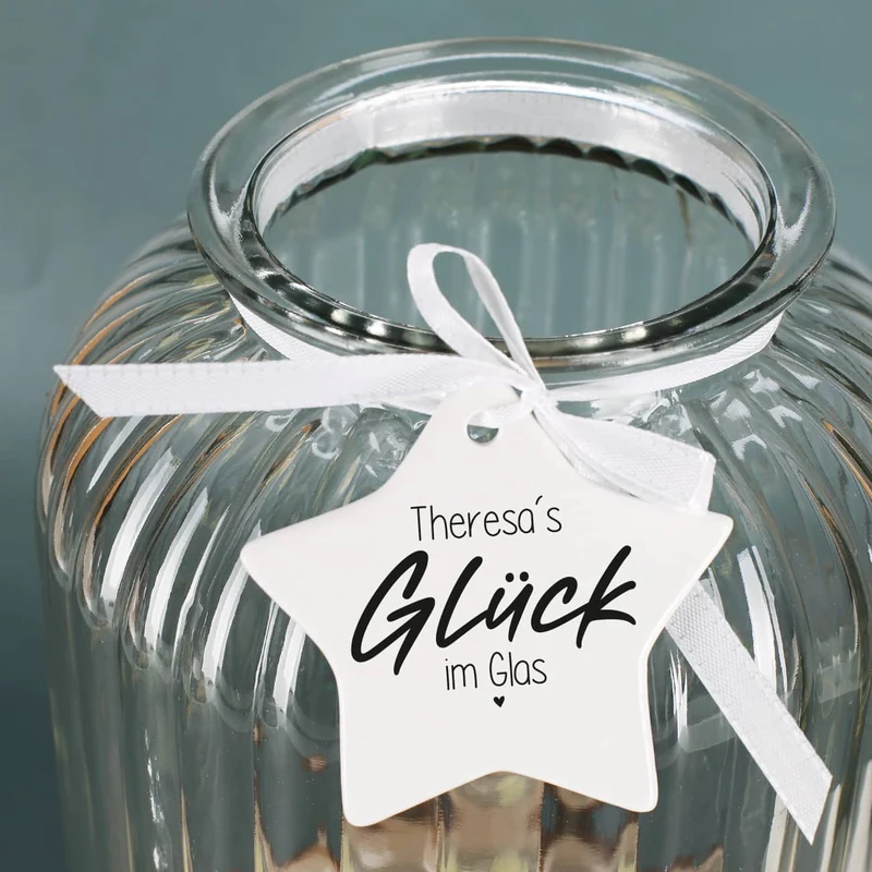 XXL Keksglas "Glück im Glas" mit Ihrem Wunschnamen