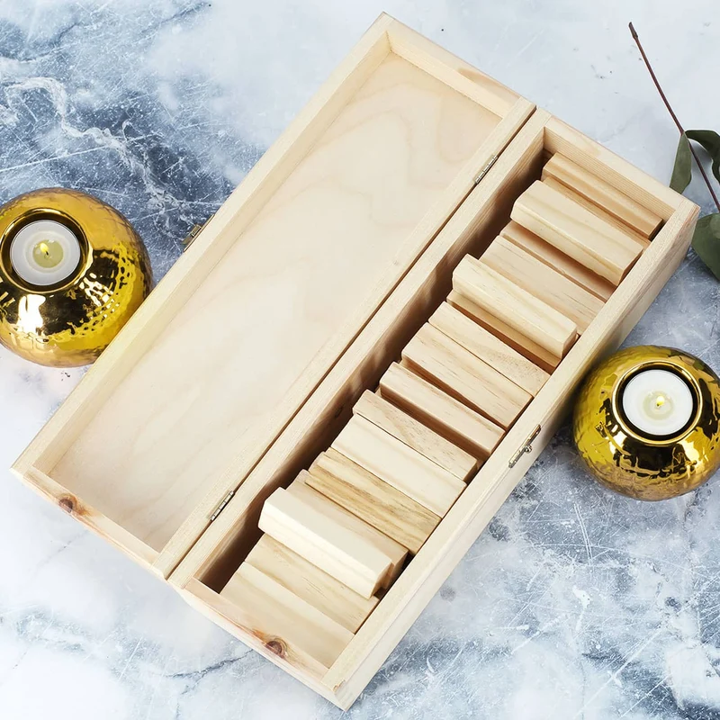 Wackelturm als Gästebuch zur Hochzeit mit persönlicher Holzbox