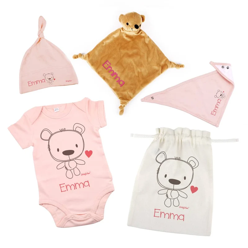 Teddy-Geschenkset für Mädchen zur Geburt