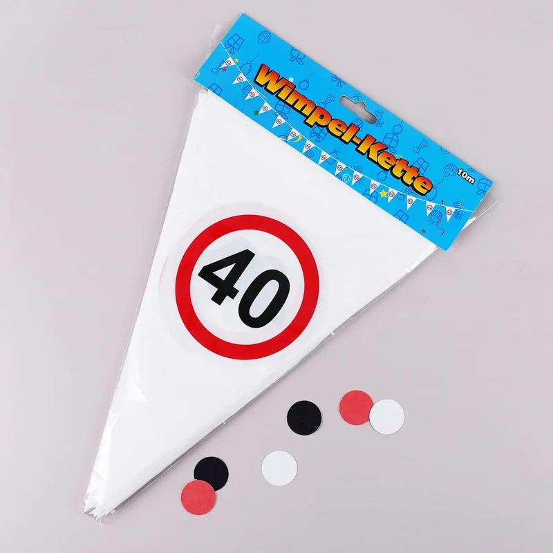 Wimpel-Kette mit Verkehrszeichen 40