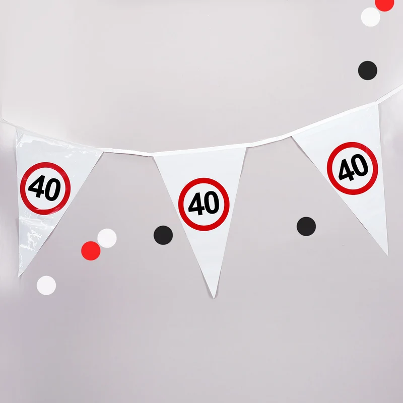 Wimpel-Kette mit Verkehrszeichen 40