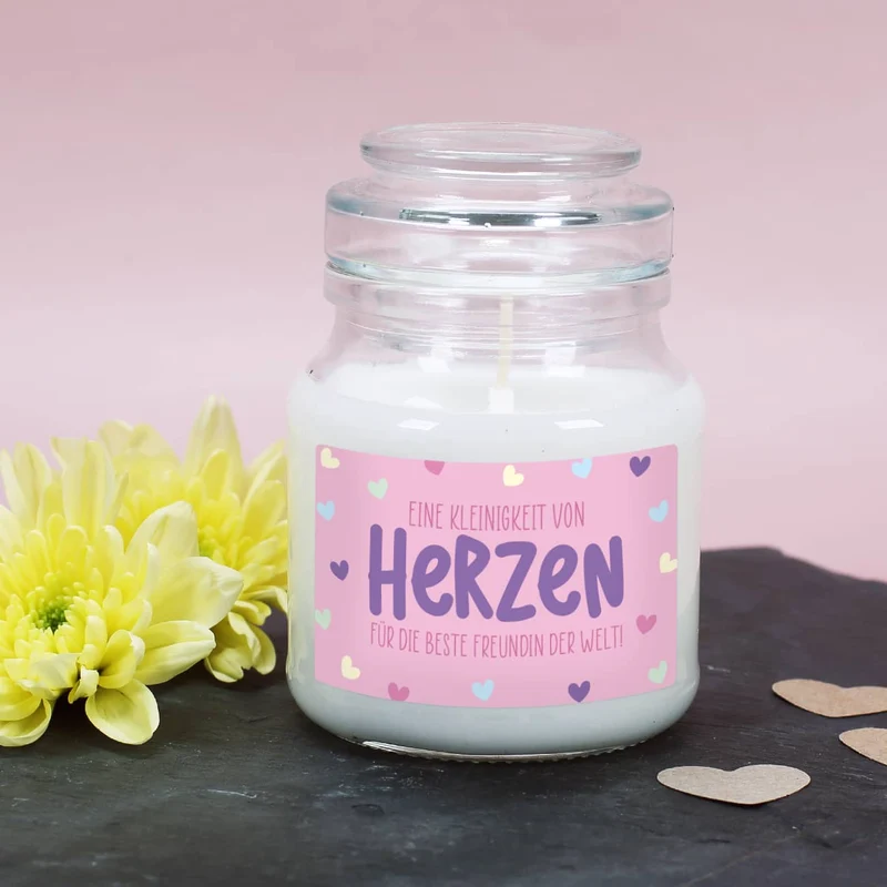 Eine Kleinigkeit von Herzen - Geschenkset mit Lindorkugeln, Duftkerze und Secco