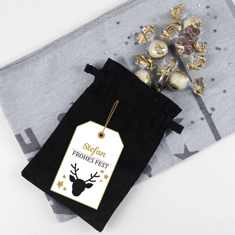 Haselnuss Pralinen mit Geschenksäckchen - Frohes Fest