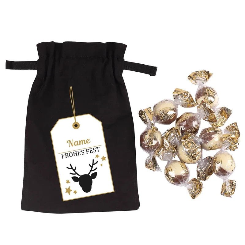 Haselnuss Pralinen mit Geschenksäckchen - Frohes Fest