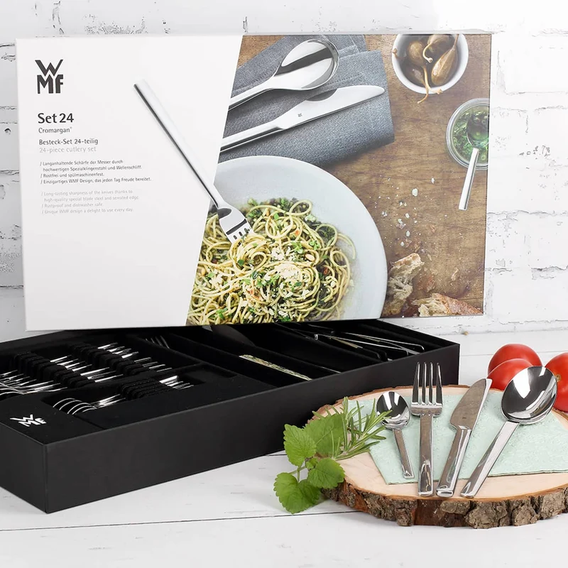 WMF Besteckset mit 24 Teilen und persönlichem Geschenksack zu Weihnachten