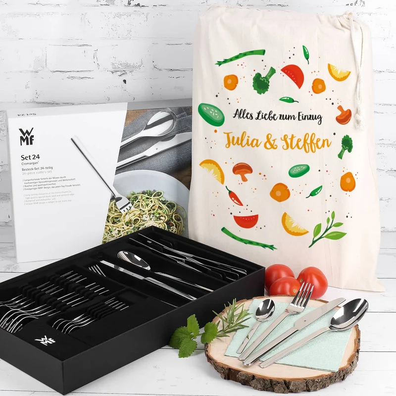 WMF Besteckset und Geschenksack mit Ihren Texten bedruckt