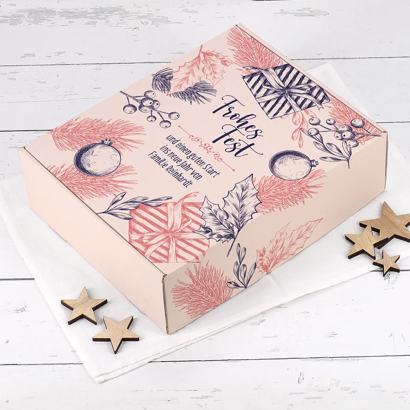 Geschenk Set zu Weihnachten mit 2 Weingläsern und Biorebe Wein in Geschenkverpackung