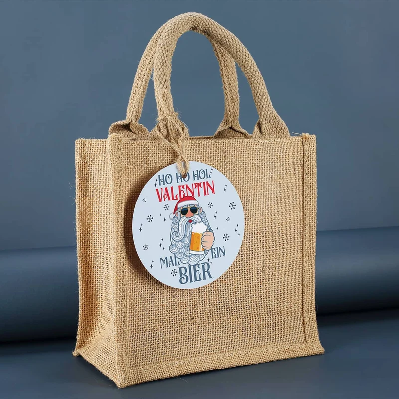 Männergeschenk zu Weihnachten - Bierglas mit Bierflasche in persönlicher Geschenktüte