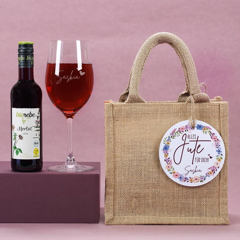 Alles Jute für Dich! - Wein Geschenkset in Jutetüte