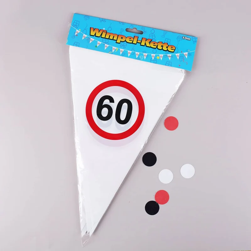 Wimpel-Kette mit 60er Verkehrszeichen