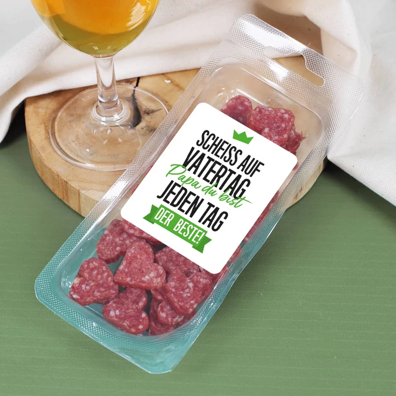 Bier - Geschenkset zum Vatertag in persönlicher Box mit graviertem Glas und Snack