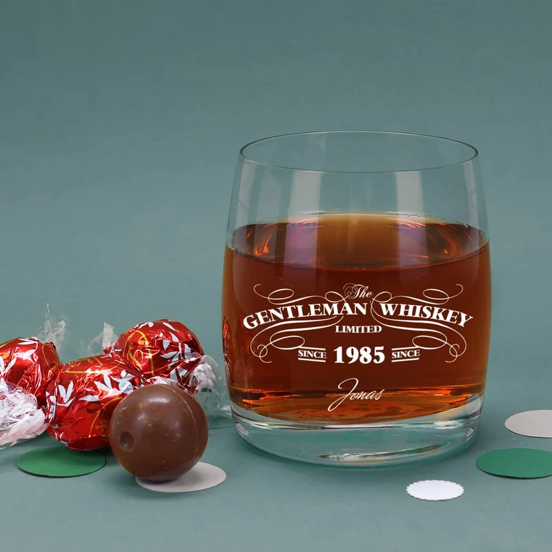 Persönliches Whiskyglas Geschenkset - Gentleman Whisky