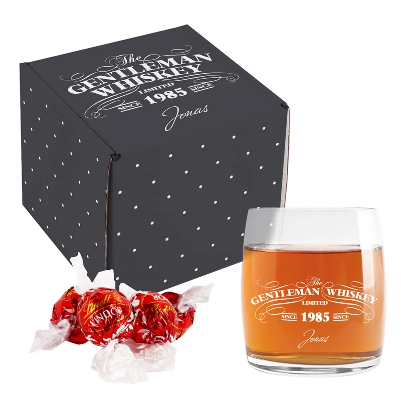 Persönliches Whiskyglas Geschenkset - Gentleman Whisky