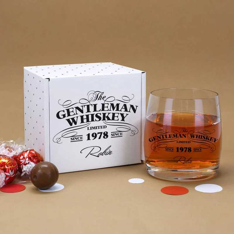 Persönliches Whiskyglas Geschenkset - Gentleman Whisky