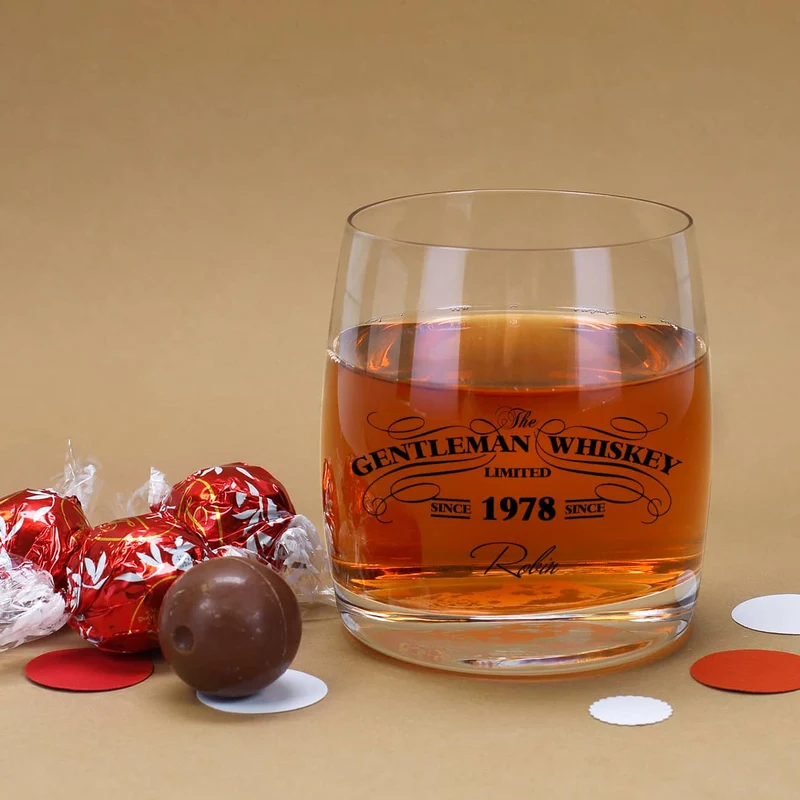 Persönliches Whiskyglas Geschenkset - Gentleman Whisky