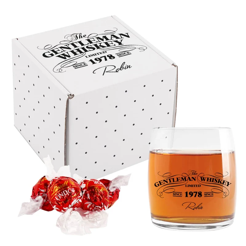 Persönliches Whiskyglas Geschenkset - Gentleman Whisky