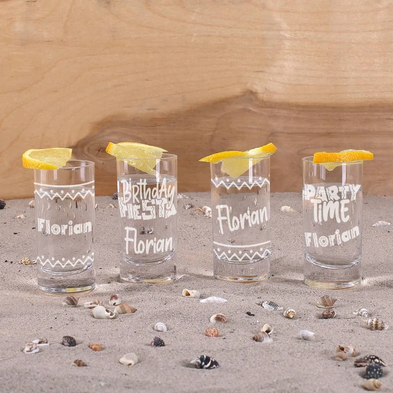 Tequila-Set "Birthday Fiesta" mit vier Shotgläsern, Sierra Tequila und Geschenkkiste