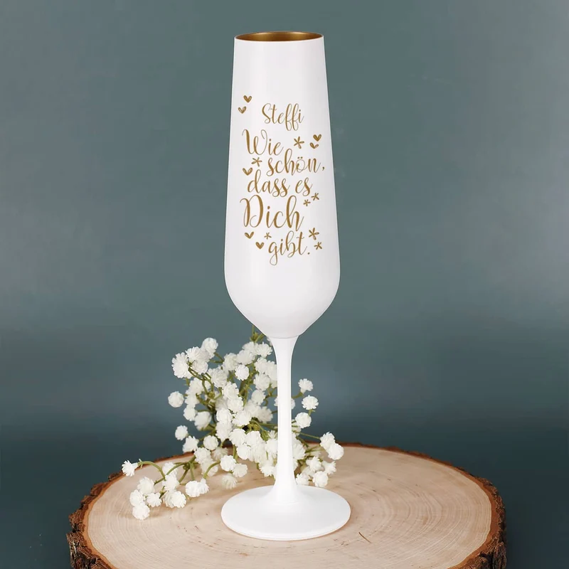 Sekt Geschenkset - graviertes Glas mit Scavi & Ray Piccolo