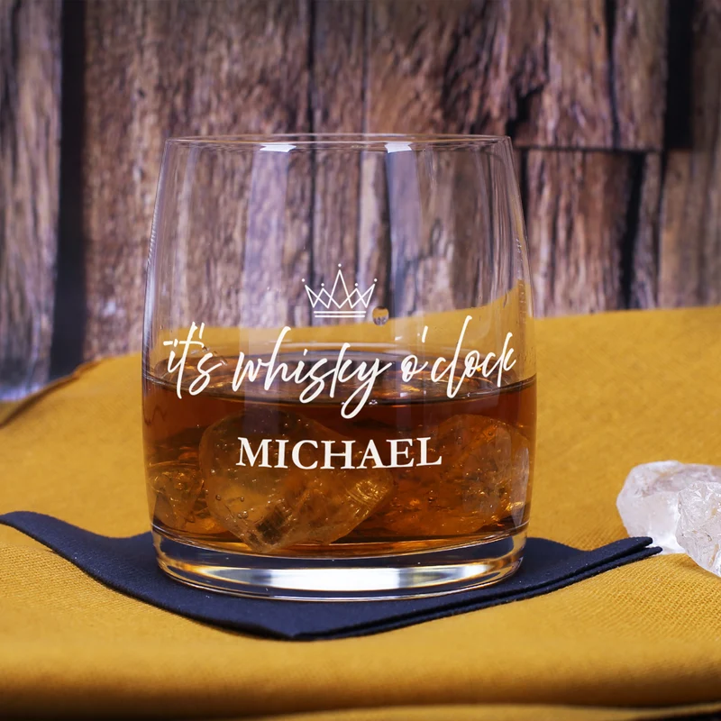 It's whisky o'clock - Whiskey Geschenkset mit Whiskyglas und 3 Flaschen Glenfiddich a 50 ml
