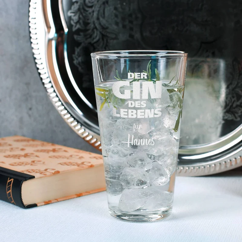 Der Gin des Lebens im Geschenk-Set mit Glas - Holzkiste - Bombay Gin