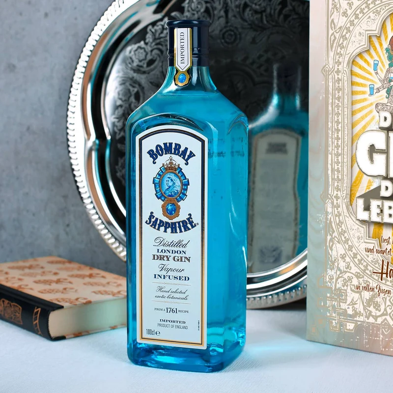 Der Gin des Lebens im Geschenk-Set mit Glas - Holzkiste - Bombay Gin