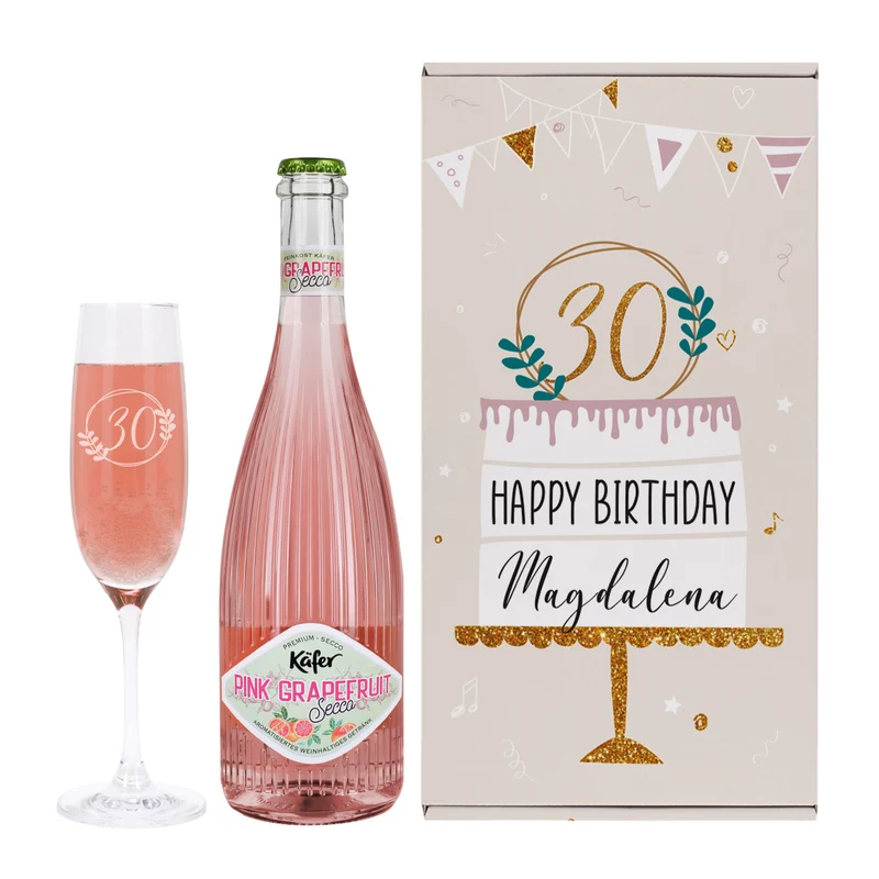 Geschenkset zum Geburtstag mit Tortenmotiv