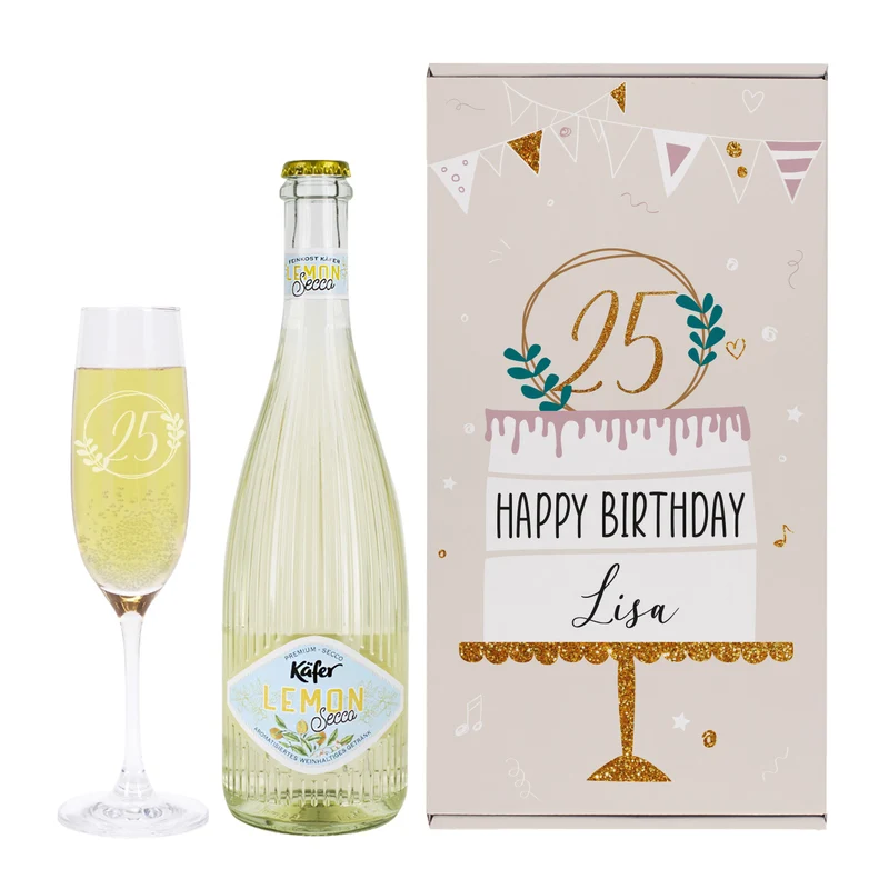 Geschenkset zum Geburtstag mit Tortenmotiv