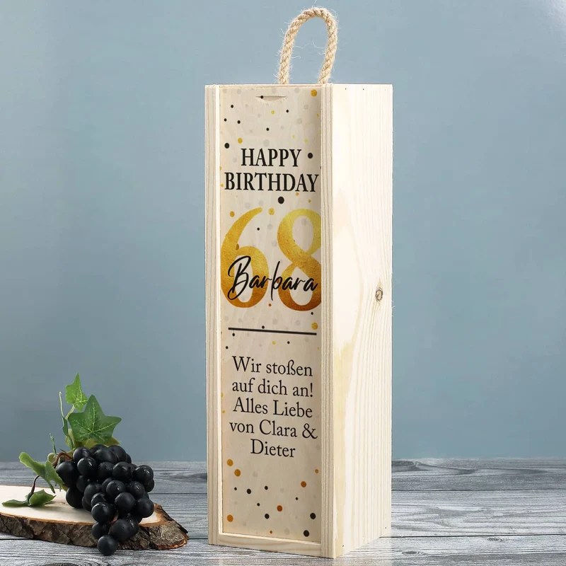 Bedruckte Weinbox mit Maybach Wein zum Geburtstag
