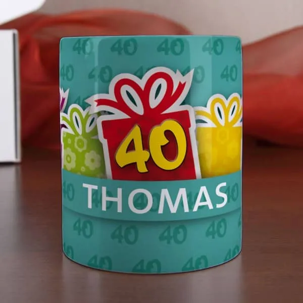 Gefüllte Geschenkbox zum 40. Geburtstag