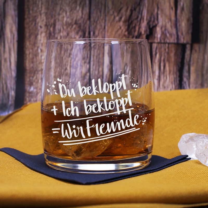 Whisky-Geschenkset für Freunde mit Humor - Whiskyglas mit Glenfiddich Whisky