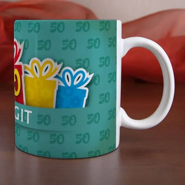 Gefüllte Geschenkbox zum 50. Geburtstag