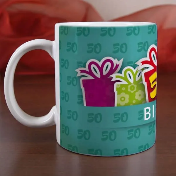 Gefüllte Geschenkbox zum 50. Geburtstag