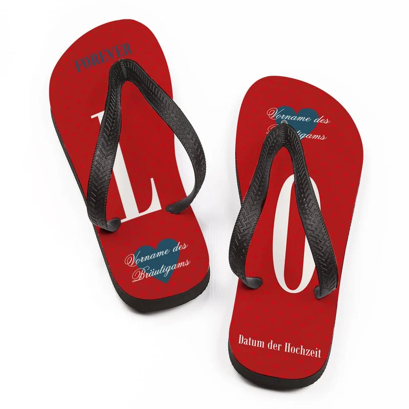 LOVE Sandalen zur Hochzeit für das Brautpaar mit Namen