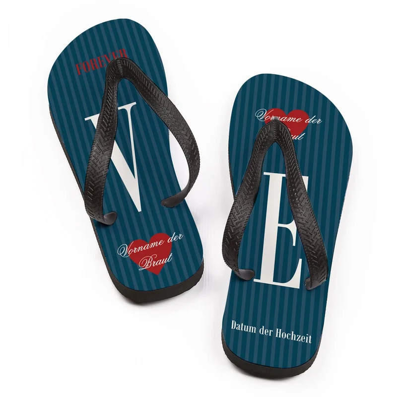 LOVE Sandalen zur Hochzeit für das Brautpaar mit Namen