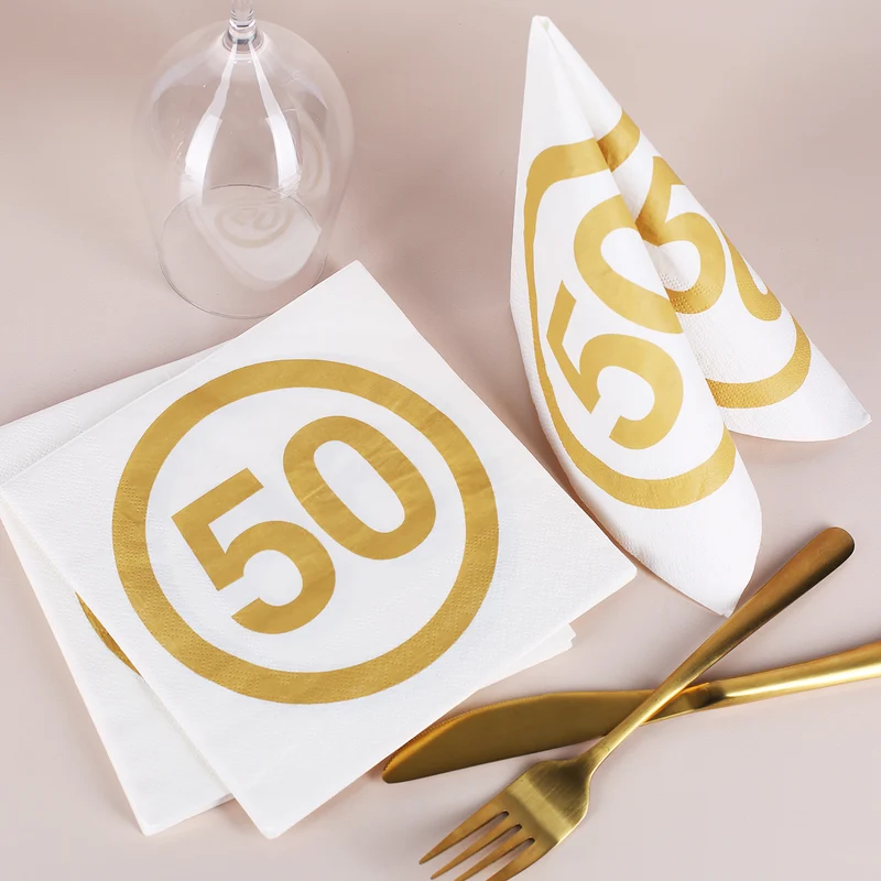 Servietten zur goldenen Hochzeit