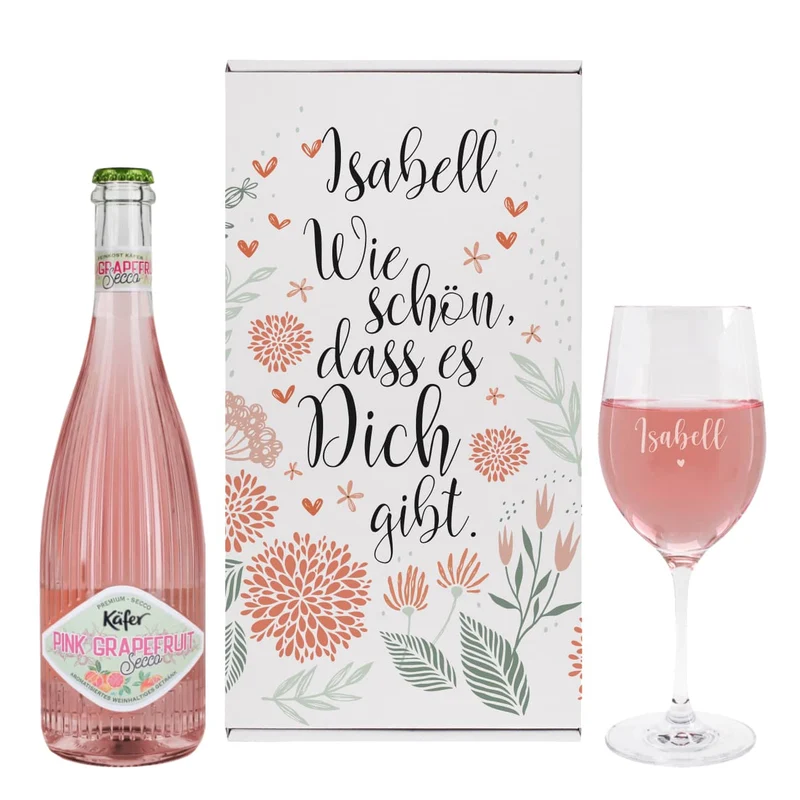 Wie schön, dass es Dich gibt. - Fruchtsecco Geschenkset in zwei Varianten