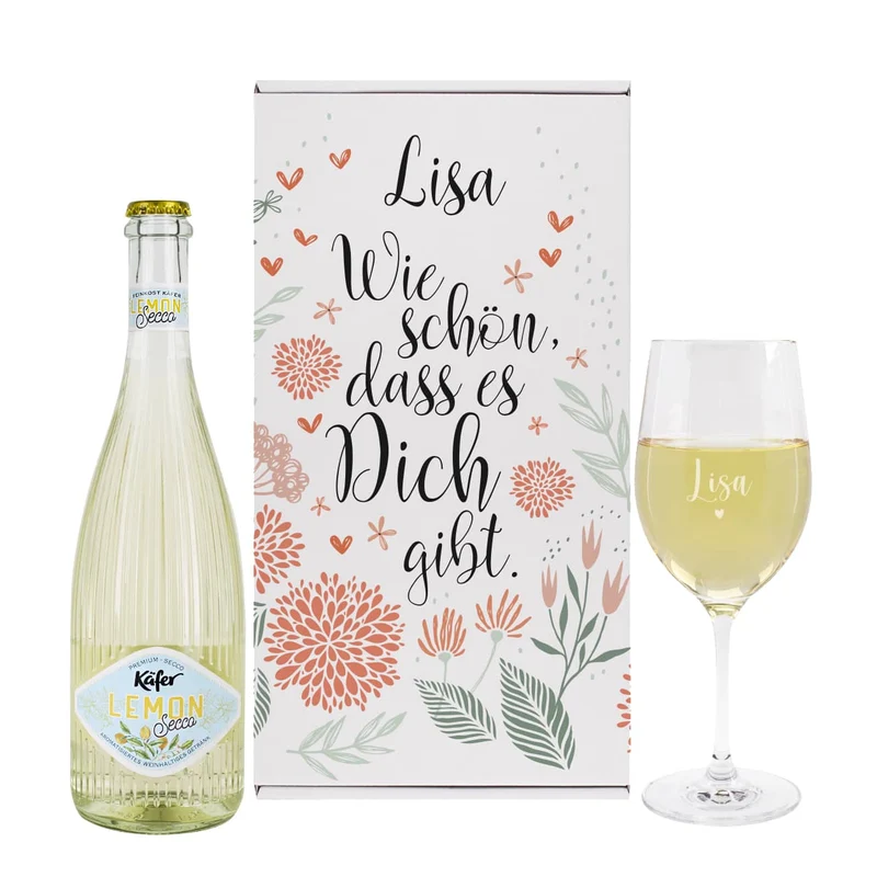 Wie schön, dass es Dich gibt. - Fruchtsecco Geschenkset in zwei Varianten