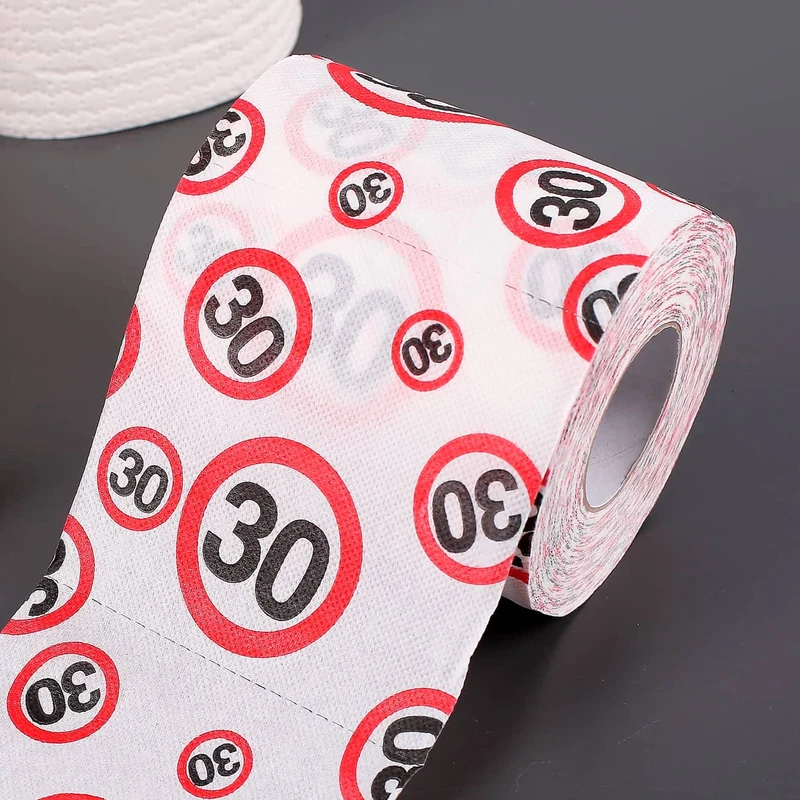Toilettenpapier mit Aufdruck Achtung 30