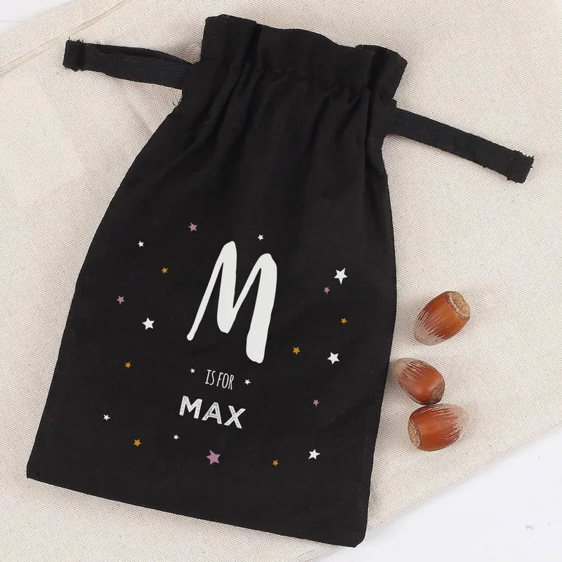 Schokokugeln im Geschenksack mit Name und Initiale