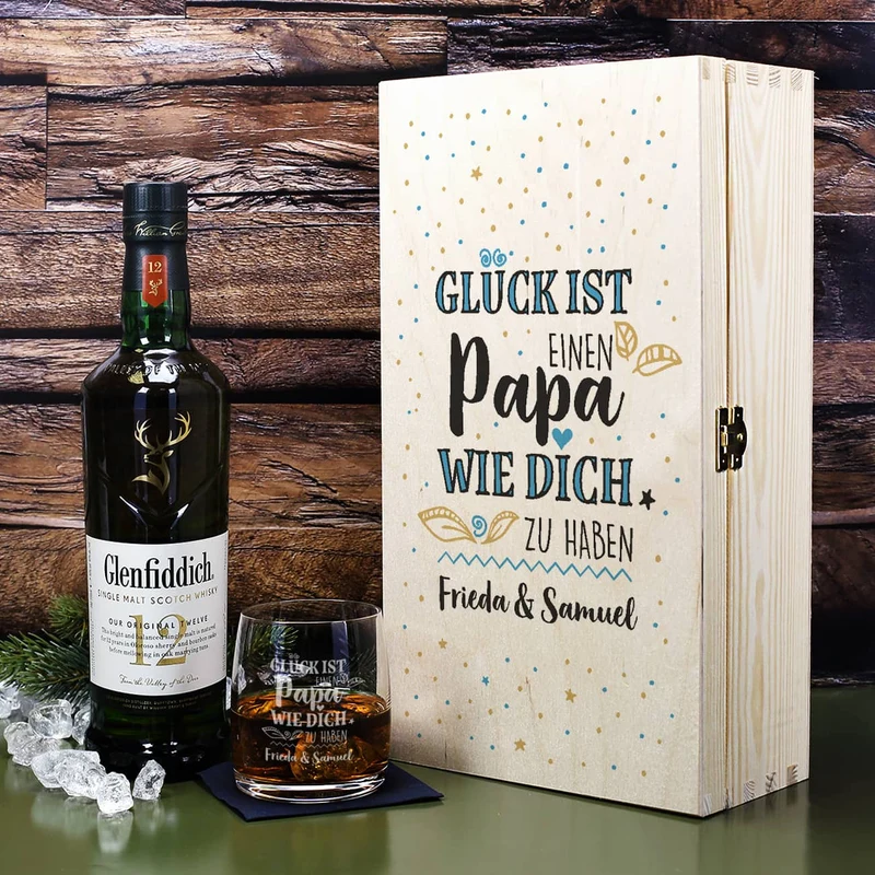 Glück ist, einen Papa wie dich zu haben - Glenfiddich Whisky Geschenkset