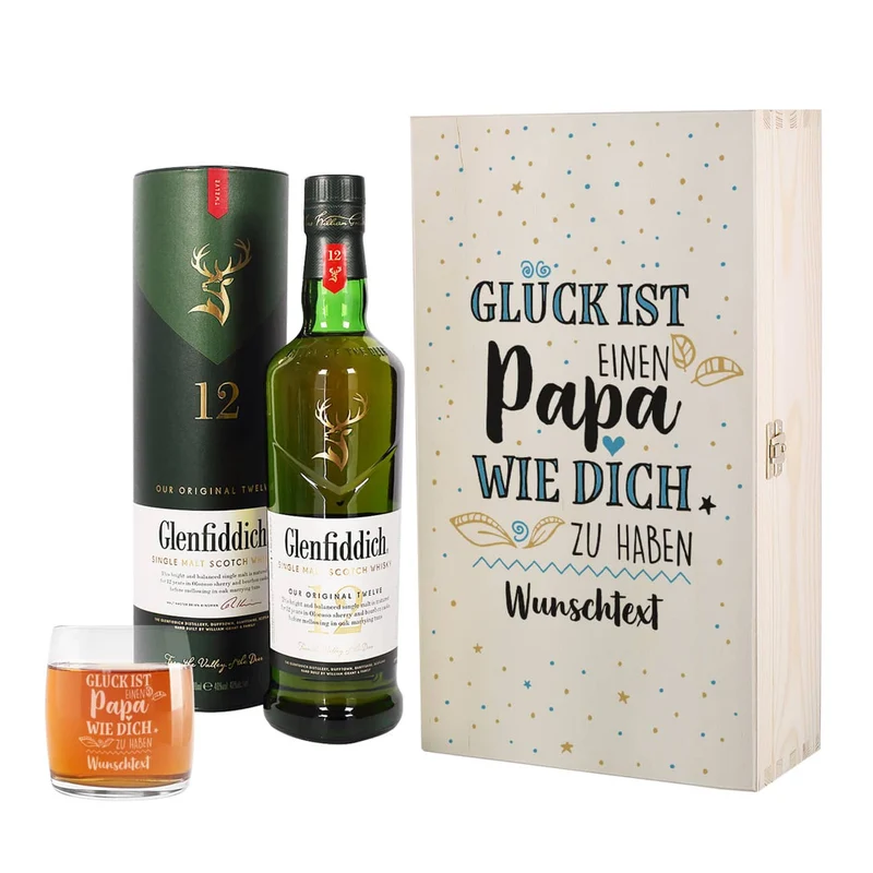 Glück ist, einen Papa wie dich zu haben - Glenfiddich Whisky Geschenkset