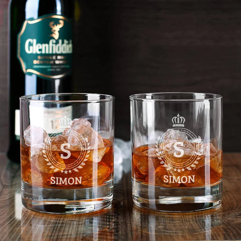 Glenfiddich Whisky Geschenkset mit Monogramm, Name und Wunschtext graviert