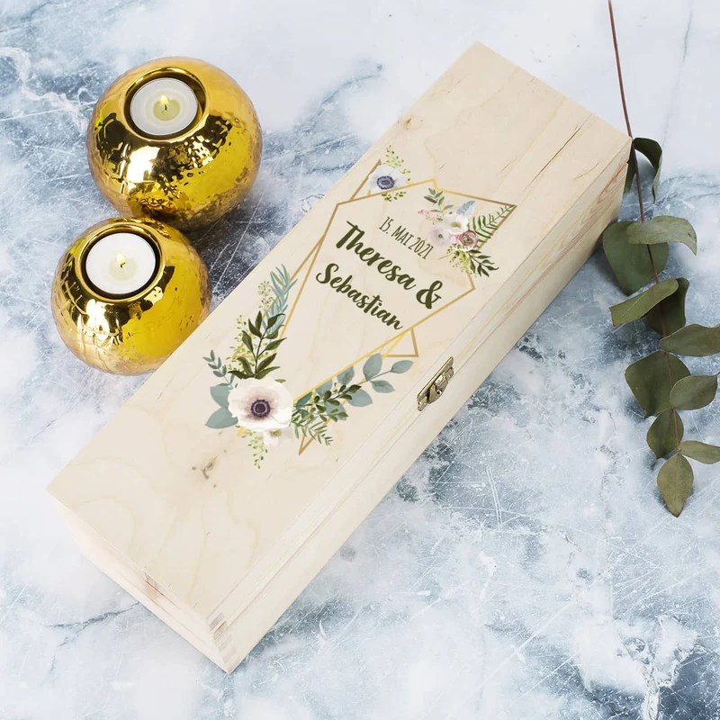 Wackelturm als Gästebuch zur Hochzeit mit bedruckter Holzbox