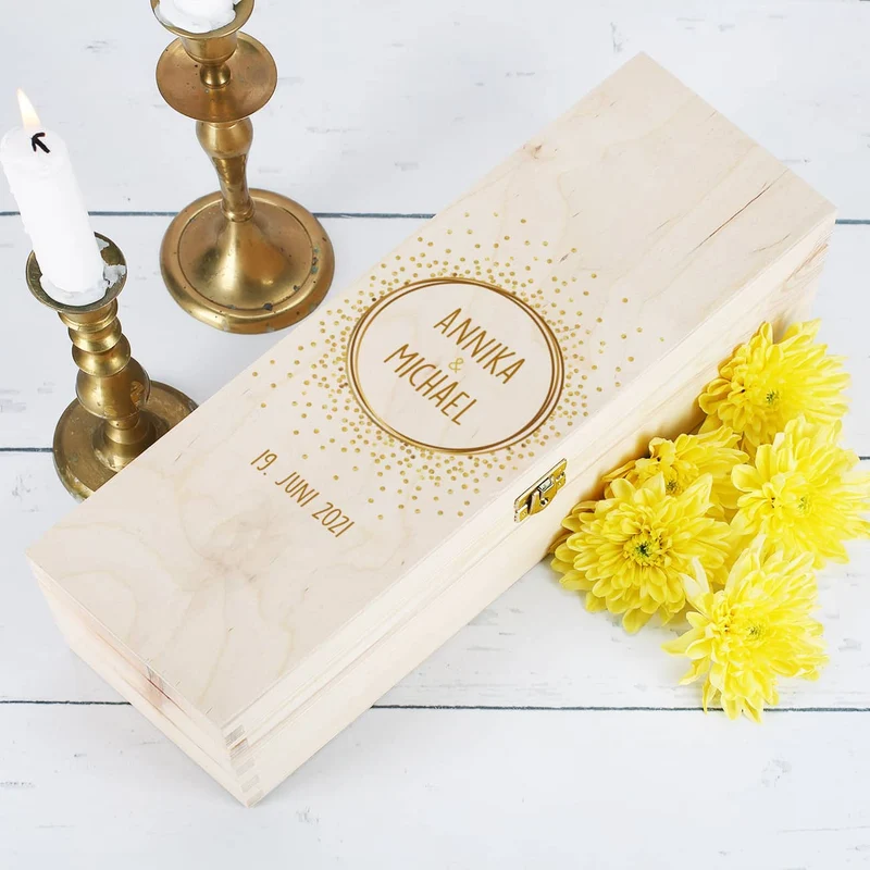 Wackelturm Gästebuch zur Hochzeit mit persönlicher Geschenkbox