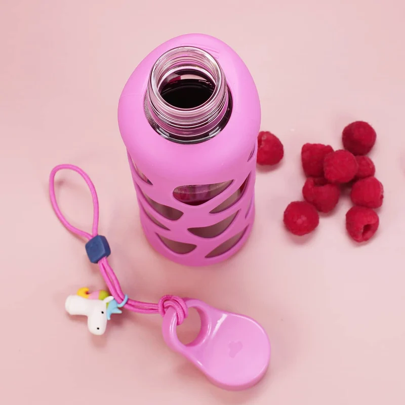Rosa Kinder-Trinkflasche und Brotdose im Set mit Ihrem Wunschnamen