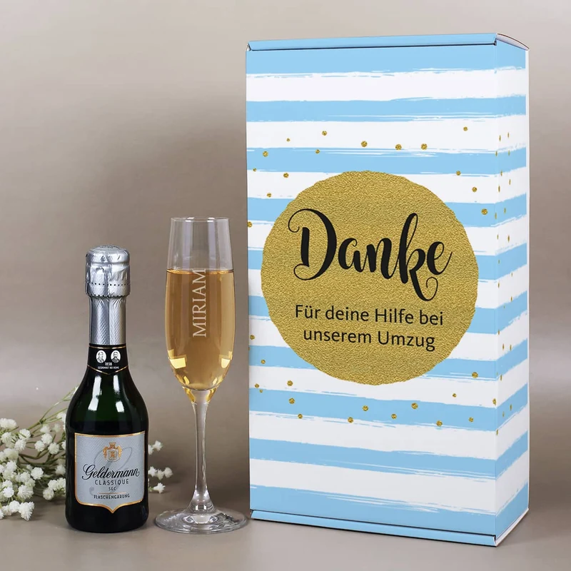 Danke - Geschenkset mit Sekt und Sektglas | Geldermann Flaschengärung