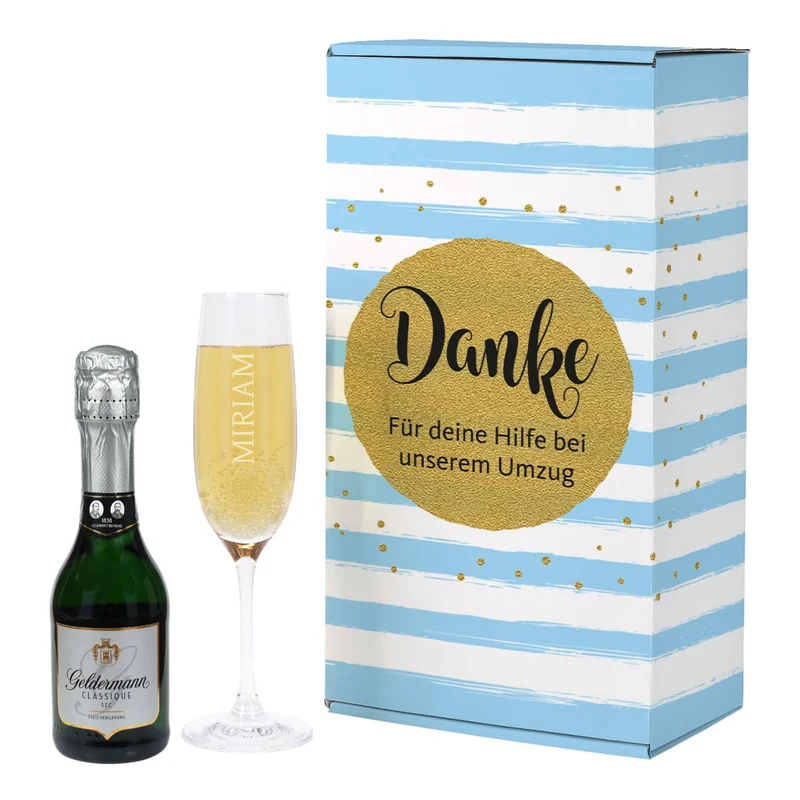 Danke - Geschenkset mit Sekt und Sektglas | Geldermann Flaschengärung
