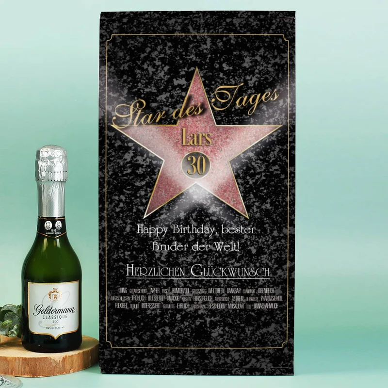 Star des Tages Geschenkset mit Sektglas und Sekt | Geldermann Flaschengärung