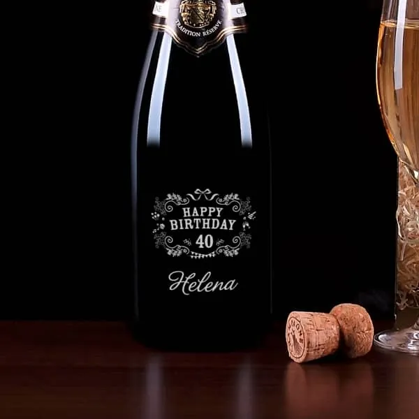 Edles Champagnerset mit Gravur zum Geburtstag