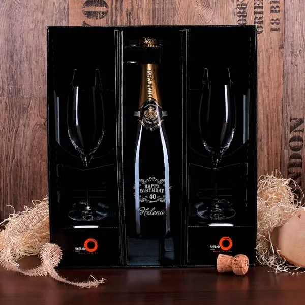 Edles Champagnerset mit Gravur zum Geburtstag